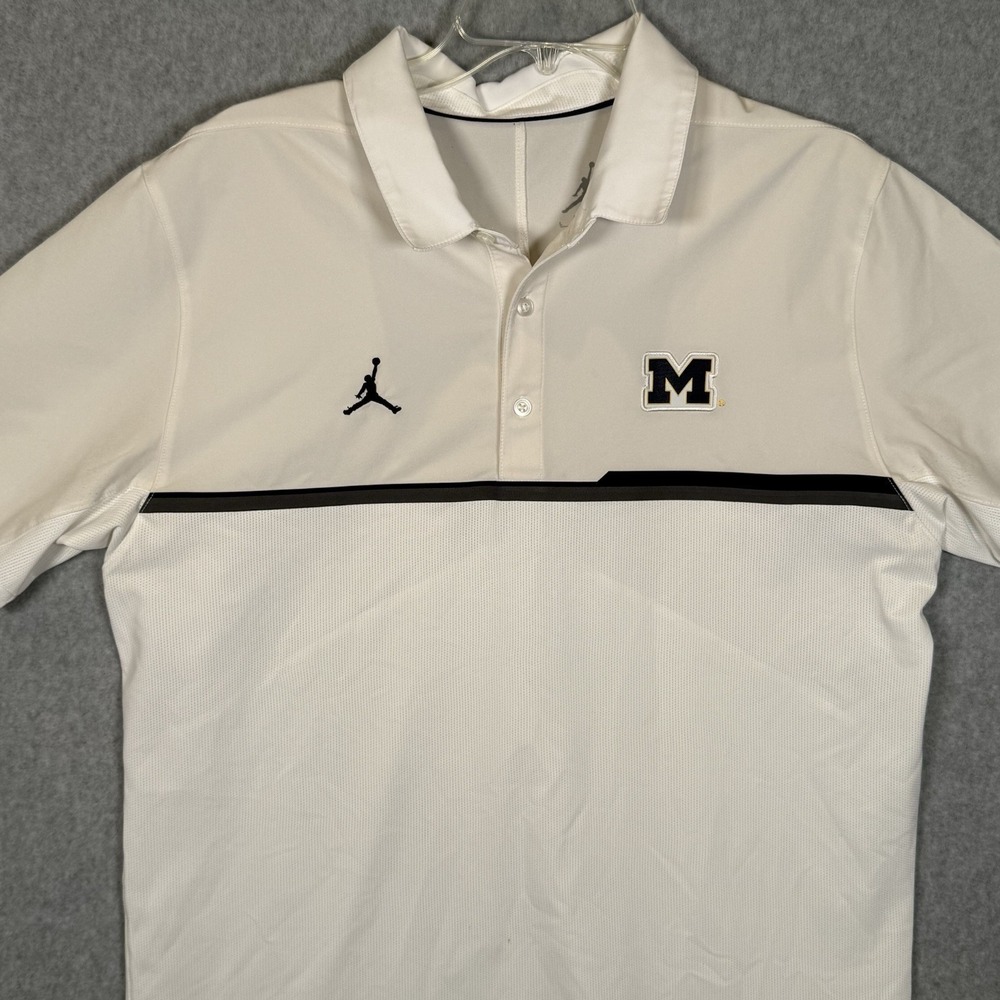 Nike Jordan Michigan Polo Mens Large Wolverines Golf Shirt L NCAA